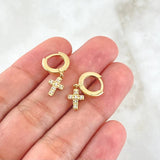 Hoop Earrings Cruz 2.75gr / 2.2cm / White Zircons 18K Yellow Gold ©