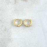 Hoop Earrings Track 1.85gr / 1cm / Lilac Zircons 18K Yellow Gold *
