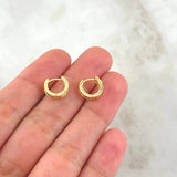 Hoop Earrings Track 1.85gr / 1cm / Lilac Zircons 18K Yellow Gold *