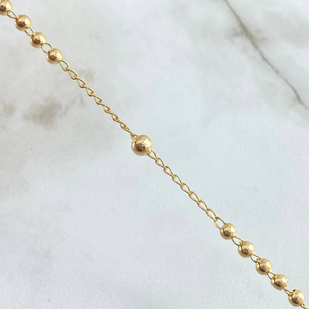 Miraculous Virgin Rosario 9gr / 50cm / 3mm-4mm Bead Polished 18K Yellow Gold