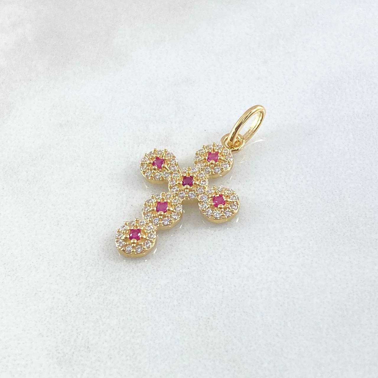 Dije Cruz Tupida 1.9gr / 1 in / Oro Amarillo 18K ©