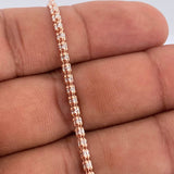 Ice Bracelet 4.1gr / 7in / Two-Tone White Rose Gold +4 14K Italy &