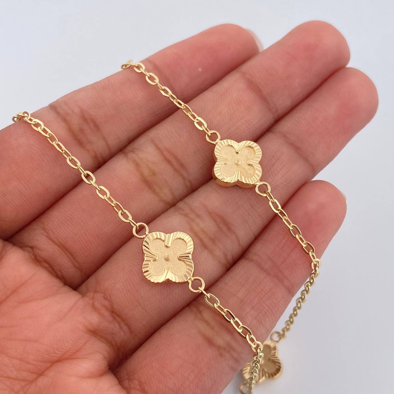 Classic Link Chain Clover 5.35gr / 45.8cm / 18K Yellow Gold &