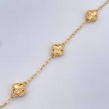 Pulso Aro Seguido Trebol 3.7gr / 17.7cm-19.4cm / Oro Amarillo Nac.Esp. 18K &