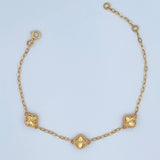 Pulso Aro Seguido Trebol 3.7gr / 17.7cm-19.4cm / Oro Amarillo Nac.Esp. 18K &