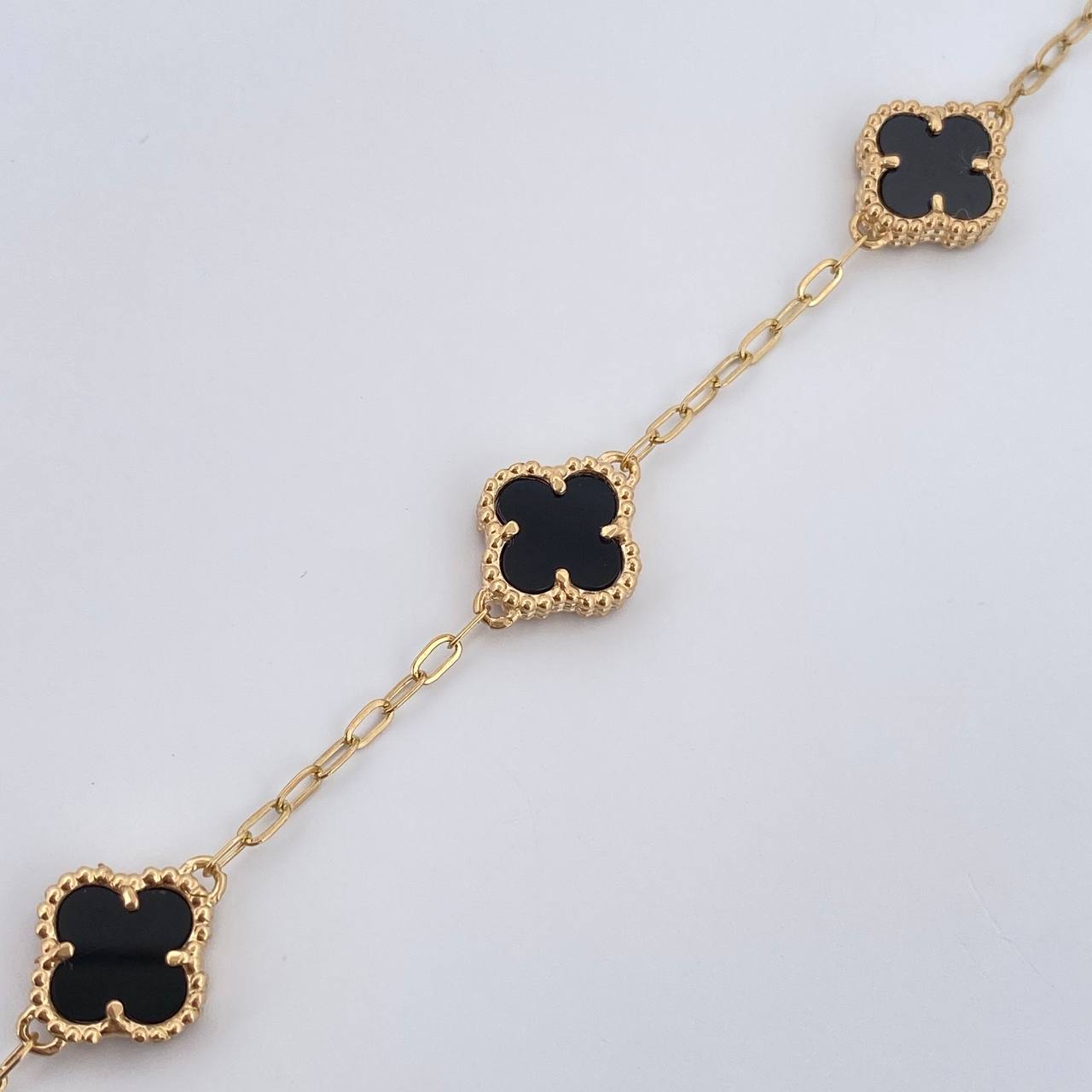 Classic Link Bracelet Clover 4.35gr / 17cm-19.3cm / 18K Yellow Gold Nac.Esp. &