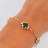 Classic Link Bracelet Clover 4.35gr / 17cm-19.3cm / 18K Yellow Gold Nac.Esp. &