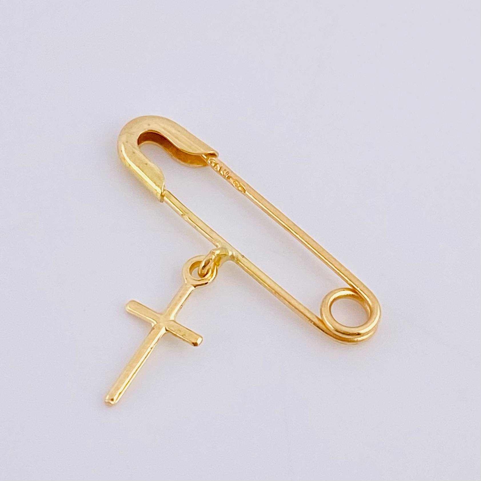 Herraje Gancho Nodriza Cruz 0.8g / 1 in Oro Amarillo 18K