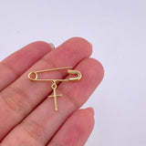Herraje Gancho Nodriza Cruz 0.8g / 1 in Oro Amarillo 18K