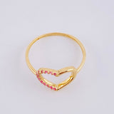 Heart Silhouette Ring 1.35g / Size 7 Yellow Gold 18K
