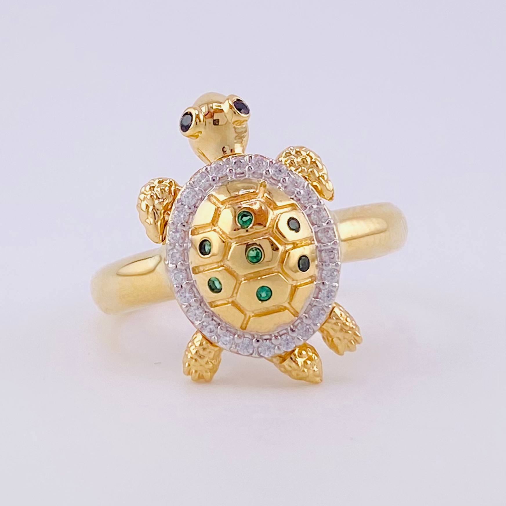 Turtle Ring 3.9g / T7 Two-Tone Yellow White Gold 18K