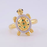 Turtle Ring 3.9g / T7 Two-Tone Yellow White Gold 18K