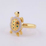 Turtle Ring 3.9g / T7 Two-Tone Yellow White Gold 18K