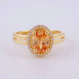 Oval Cluster Ring 3.35g / Size 7 1/2 Yellow Gold 18K