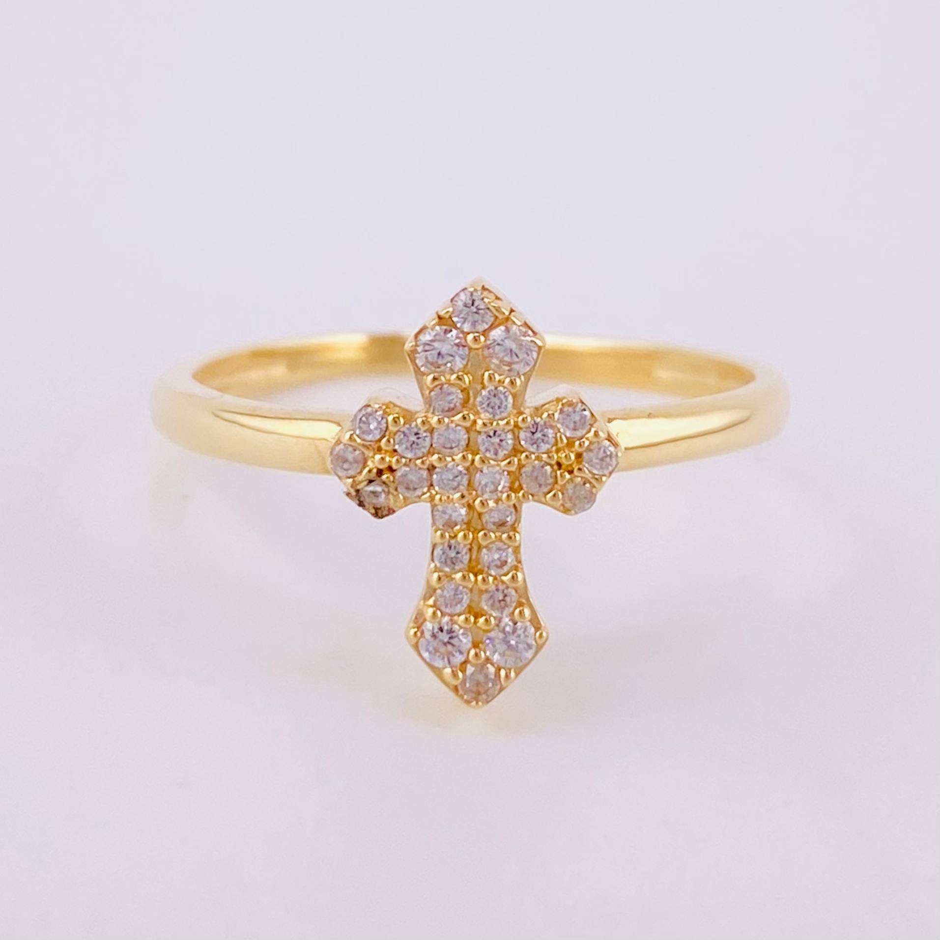 Cross Ring 2.35g / Size 7 1/2 Yellow Gold 18K