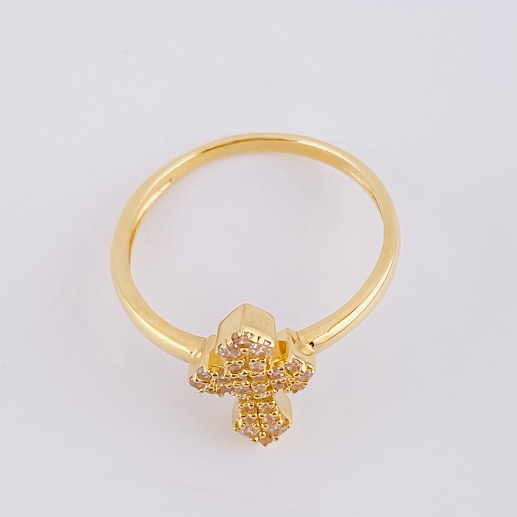 Cross Ring 2.35g / Size 7 1/2 Yellow Gold 18K