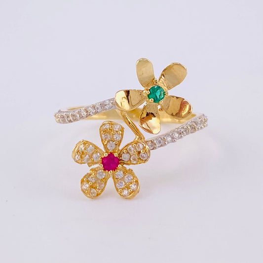 Flower Embrace Ring 1.9g / T5 1/2 Yellow Gold 18K