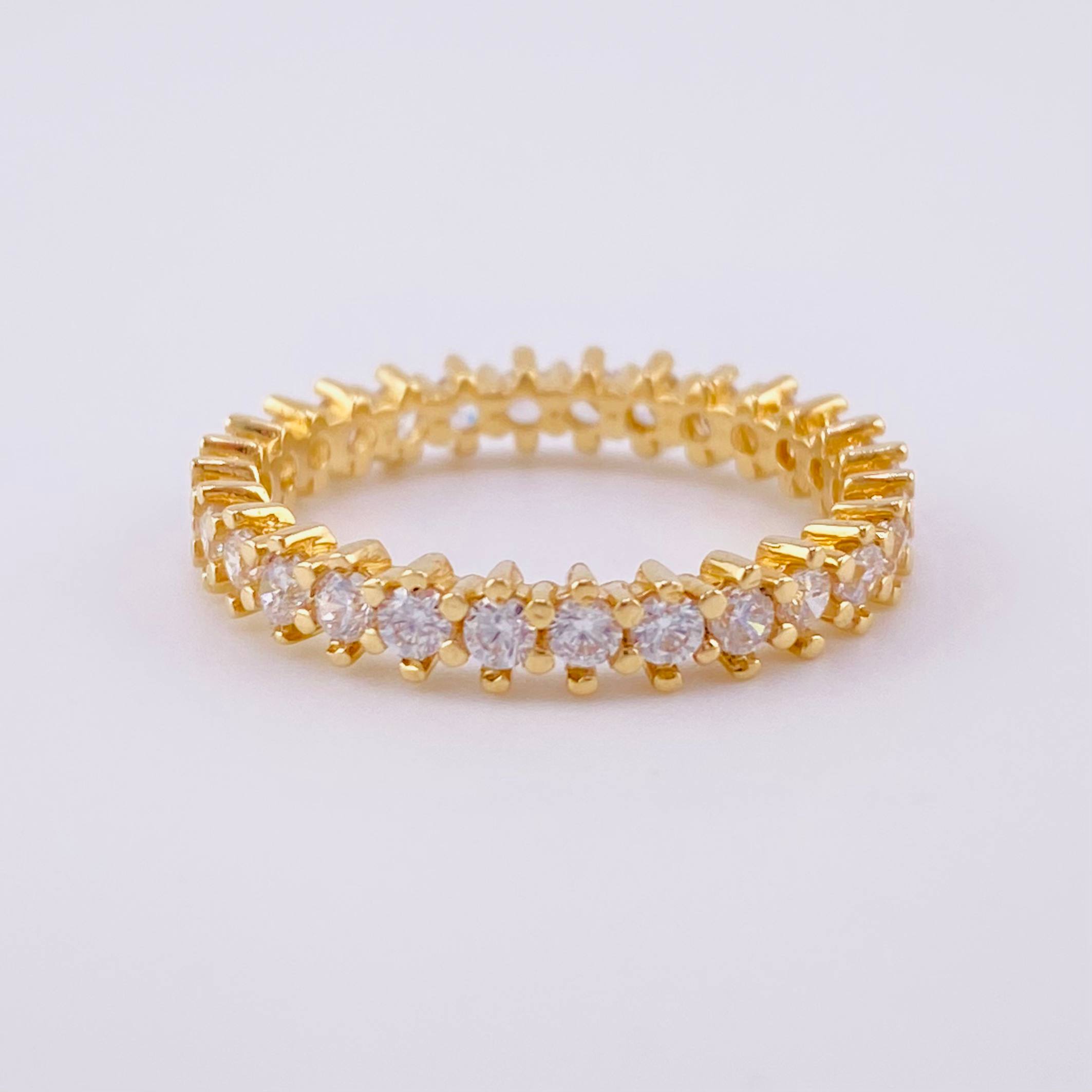 Anillo Cinturón de Chispas 2.35g / T6 1/2 Dos Oros Amarillo Blanco 18K