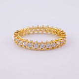 Anillo Cinturón de Chispas 2.35g / T6 1/2 Dos Oros Amarillo Blanco 18K