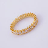 Anillo Cinturón de Chispas 2.35g / T6 1/2 Dos Oros Amarillo Blanco 18K