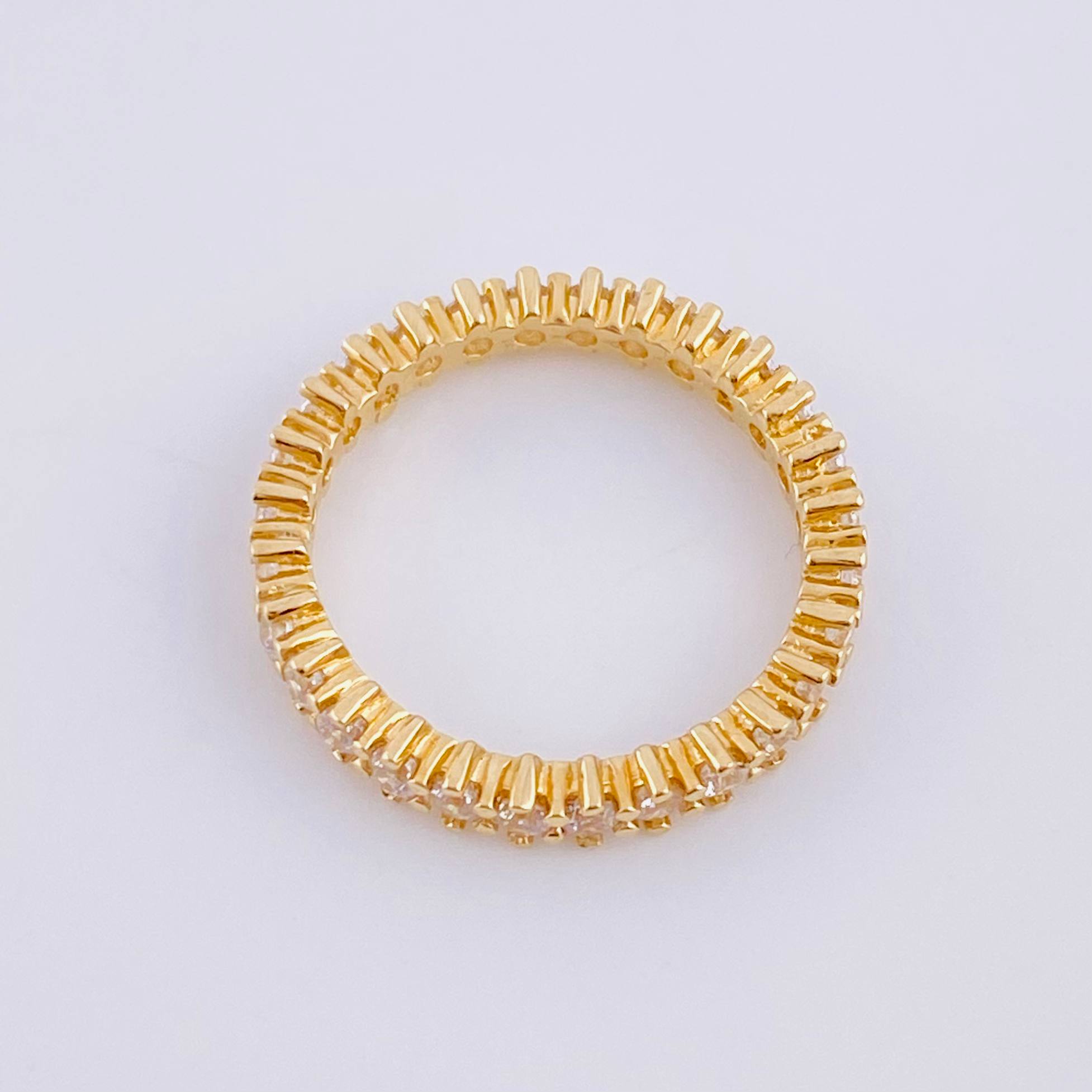 Anillo Cinturón de Chispas 2.35g / T6 1/2 Dos Oros Amarillo Blanco 18K
