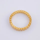 Anillo Cinturón de Chispas 2.35g / T6 1/2 Dos Oros Amarillo Blanco 18K