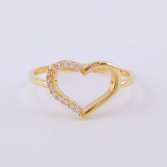 Heart Silhouette Ring 1.45g / Size 8 Yellow Gold 18K