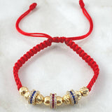 Red Bracelet Charms Hoops 3.85gr / 18K Yellow Gold *