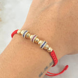 Red Bracelet Charms Hoops 3.85gr / 18K Yellow Gold *