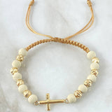 Golden Bracelet Charm Cross 1.8gr / 18K Yellow Gold *