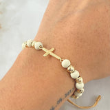 Golden Bracelet Charm Cross 1.8gr / 18K Yellow Gold *
