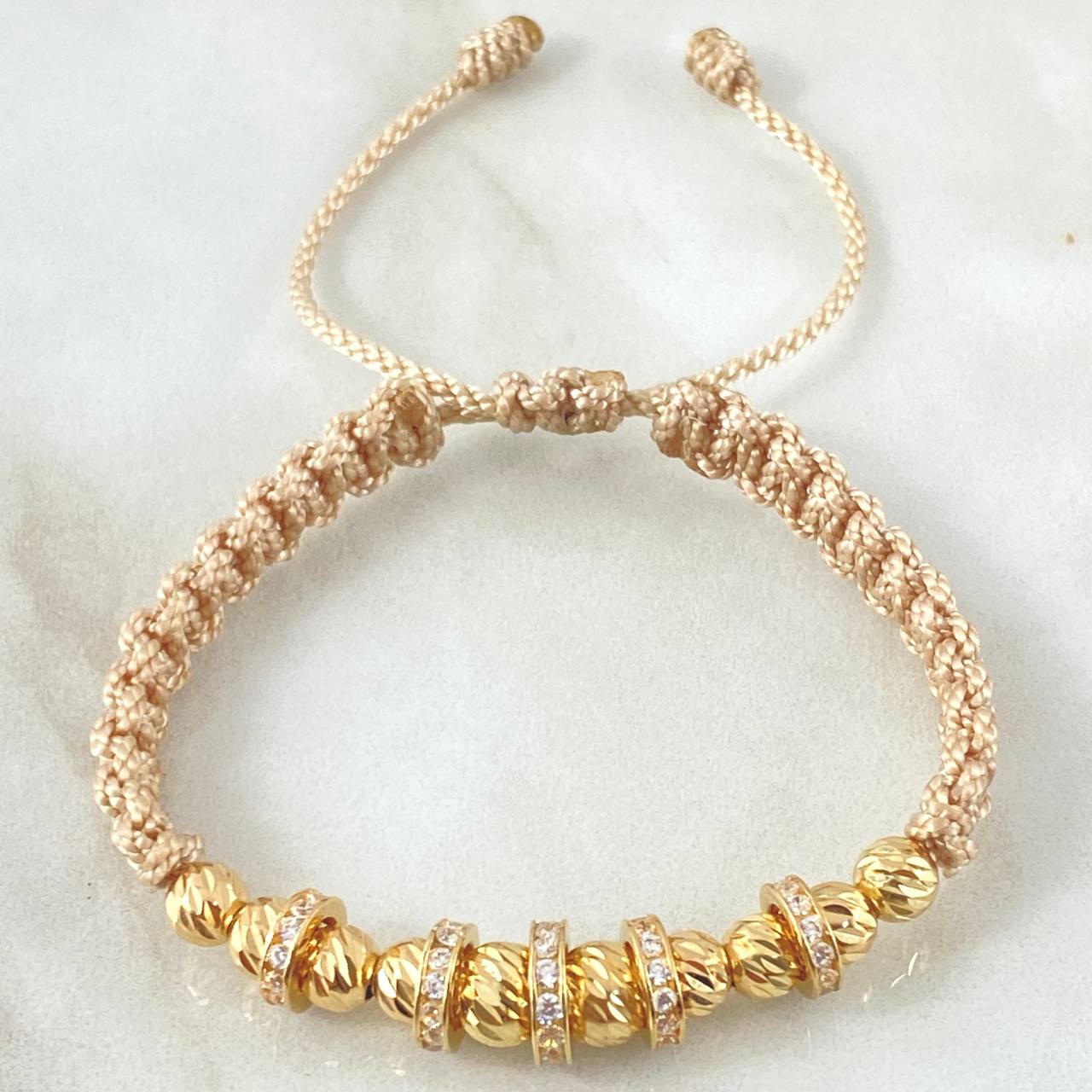 Beige Bracelet Charms Hoops 4.3gr / 18K Yellow Gold