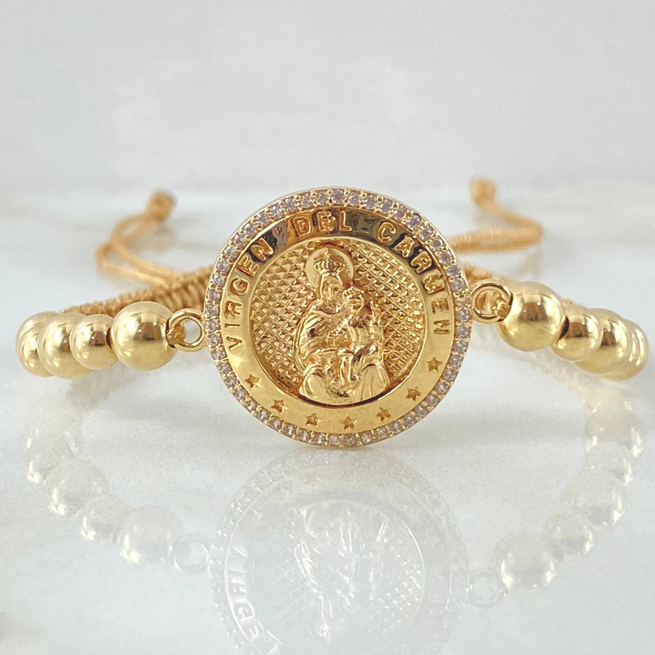 Golden Bracelet Charm Virgin of Carmen 5.5gr / 18K Yellow Gold *