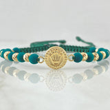 Green Bracelet Charm Crown 1.55gr / 18K Yellow Gold *