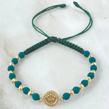 Green Bracelet Charm Crown 1.55gr / 18K Yellow Gold *