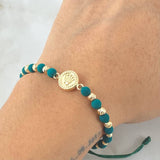 Green Bracelet Charm Crown 1.55gr / 18K Yellow Gold *