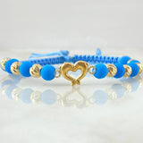 Light Blue Bracelet Charm Dolphins 1.65gr / 18K Yellow Gold *