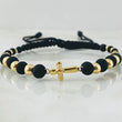 Black Bracelet Charm Cross 1.9gr / 18K Yellow Gold *