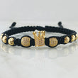 Black Bracelet Charm Crown 4.3gr / 18K Yellow Gold *