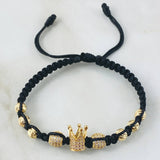 Black Bracelet Charm Crown 4.3gr / 18K Yellow Gold *