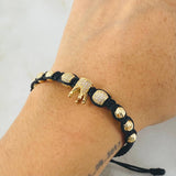 Black Bracelet Charm Crown 4.3gr / 18K Yellow Gold *
