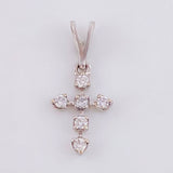 Mini Cross Diamonds Pendant 8pts 0.35gr / 1/2 in / 18K White Gold *