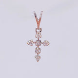 Mini Cross Diamonds Pendant 8pts 0.35gr / 1/2 in / 18K White Gold *