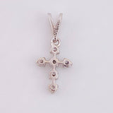 Mini Cross Diamonds Pendant 8pts 0.35gr / 1/2 in / 18K White Gold *