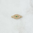 Charm Turkish Eye 0.45gr / 1.5cm / White Zircons Green Yellow Gold 18K
