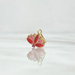 Pendant Flor India 0.75gr / 1.7cm / Pink Resin Red Zircon Fuchsia 18K Yellow Gold ©
