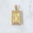 Dije Virgen Milagrosa Marco 9.55gr / 3.9cm / Circones blancos Oro Amarillo 18K ©