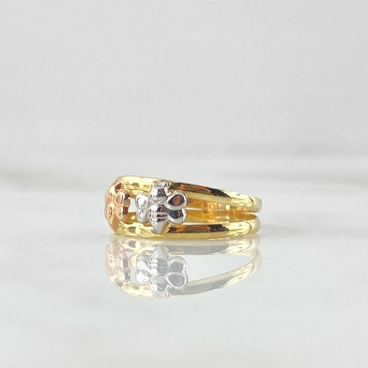 Double Bee Ring 1.1gr / T4 3/4 / Tres Oros 18K ©