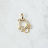 Pendant God Italic 1.4gr / 2.3cm / White Zircons 18K Yellow Gold ©