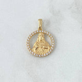 Pendant Sacred Heart of Jesus 1.95gr / 2.3cm / White Zircons 18K Yellow Gold